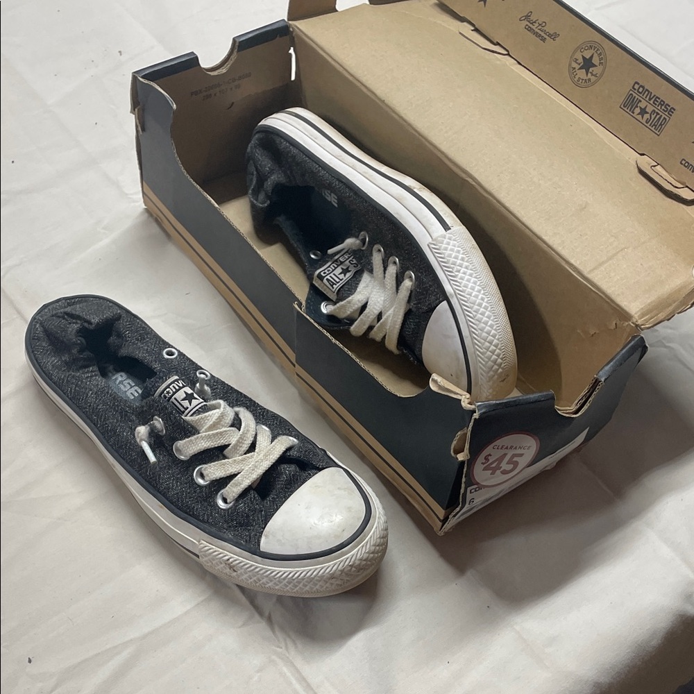Converse Kids Charcoal and White Sneakers